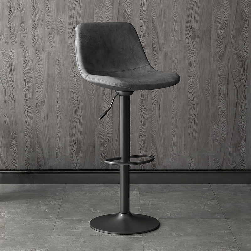 Home Footrest Adjustable Height Stool Contemporary Leather Barstool