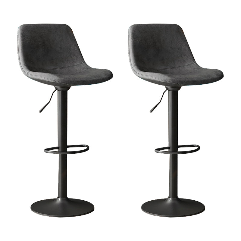 Home Footrest Adjustable Height Stool Contemporary Leather Barstool