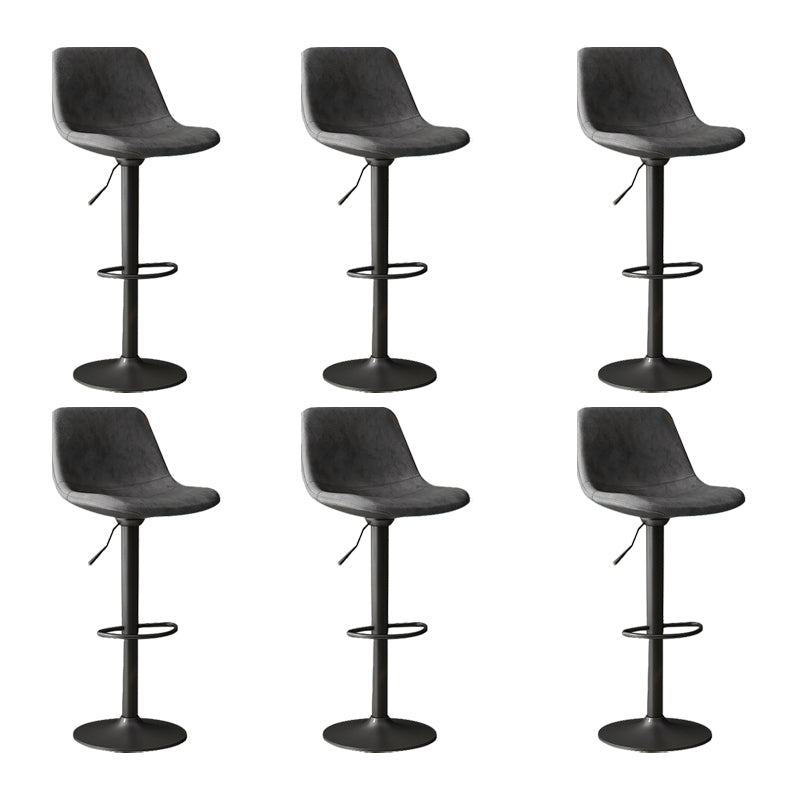 Home Footrest Adjustable Height Stool Contemporary Leather Barstool