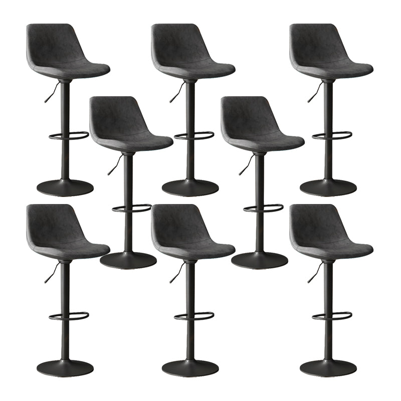 Home Footrest Adjustable Height Stool Contemporary Leather Barstool