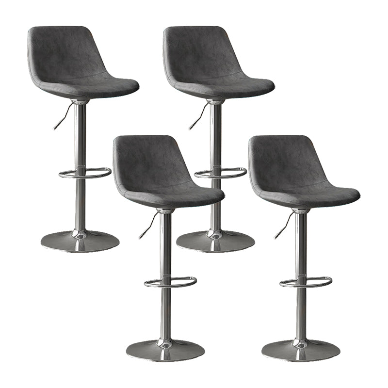 Home Footrest Adjustable Height Stool Contemporary Leather Barstool