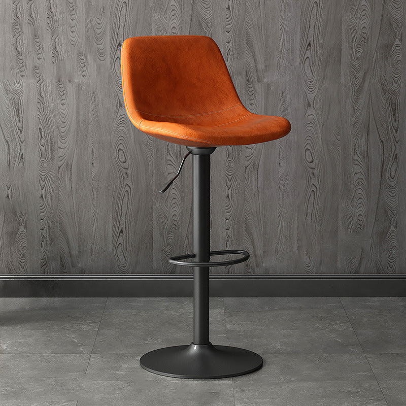 Home Footrest Adjustable Height Stool Contemporary Leather Barstool
