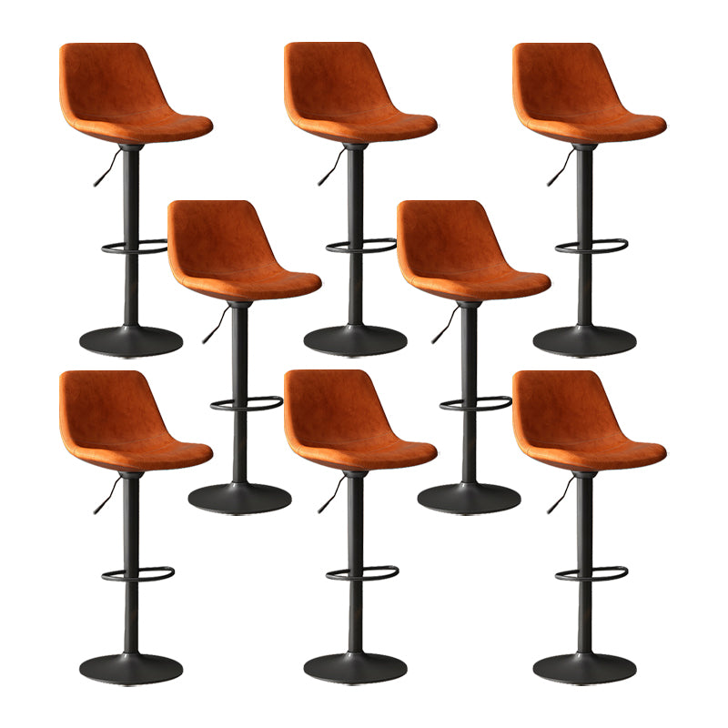 Home Footrest Adjustable Height Stool Contemporary Leather Barstool