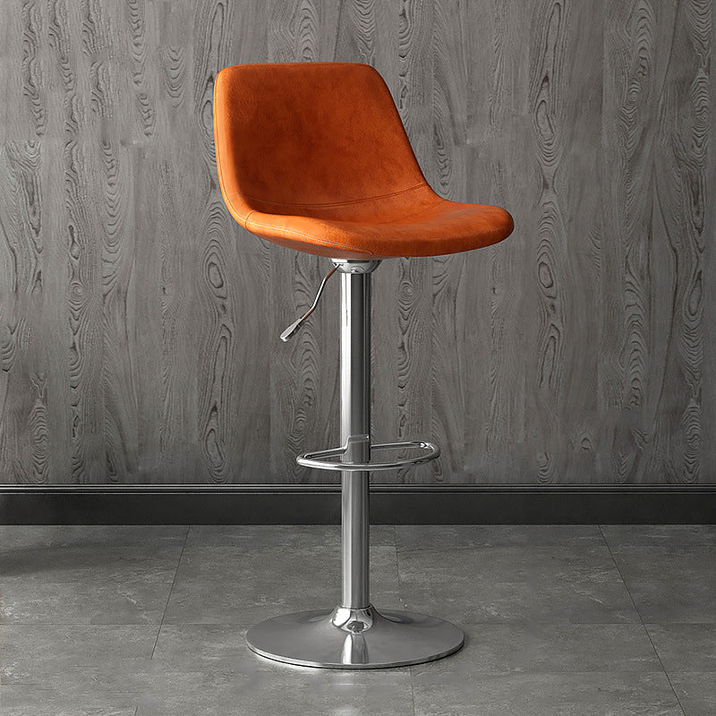 Home Footrest Adjustable Height Stool Contemporary Leather Barstool