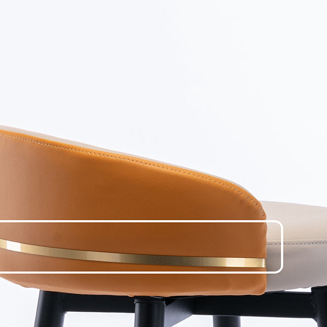 Modern Low Back Counter Stool Faux Leather Armless Bar Chair