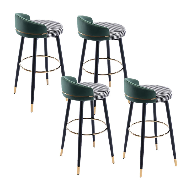 Modern Low Back Counter Stool Faux Leather Armless Bar Chair