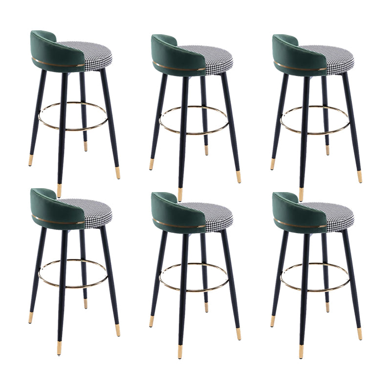 Modern Low Back Counter Stool Faux Leather Armless Bar Chair