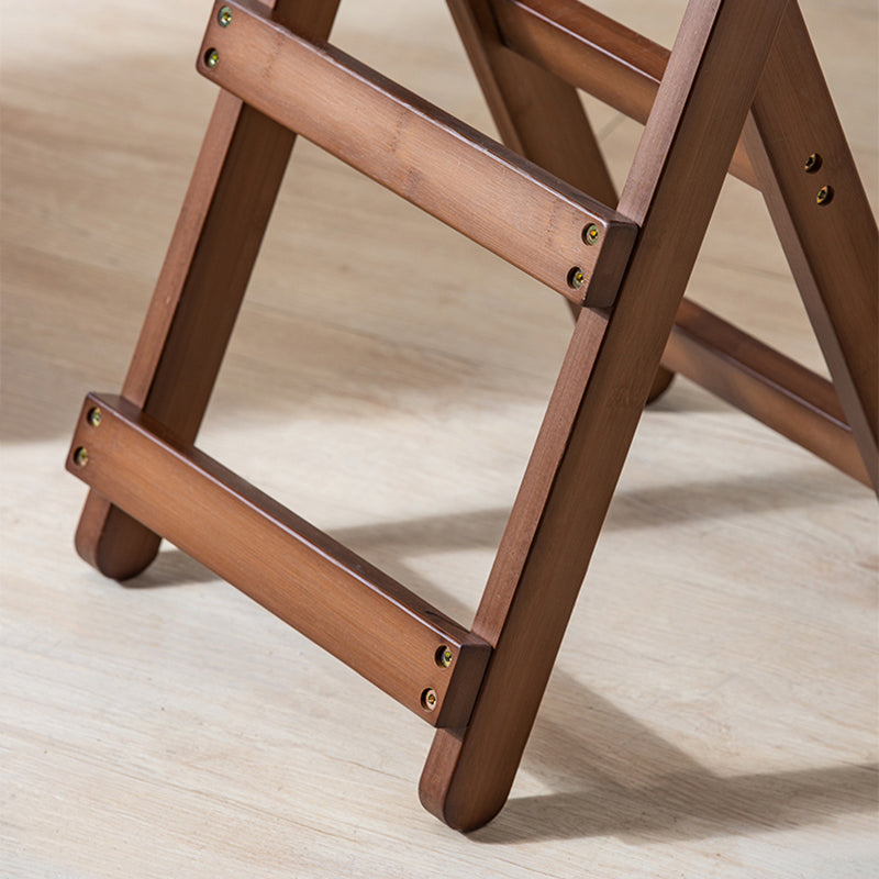 Contemporary Home Folding Stool Matte Finish Bamboo Barstool