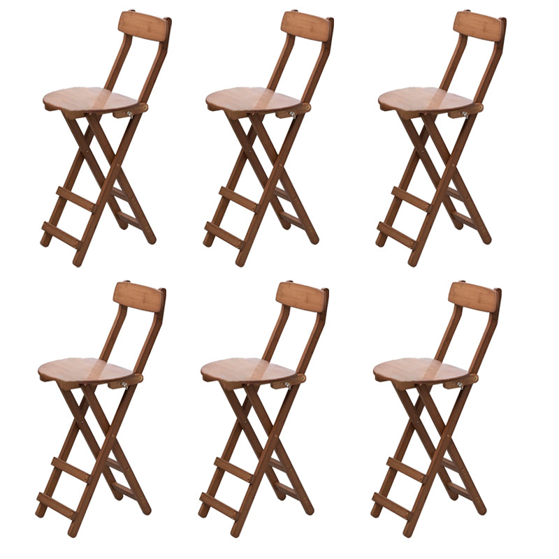 Contemporary Home Folding Stool Matte Finish Bamboo Barstool