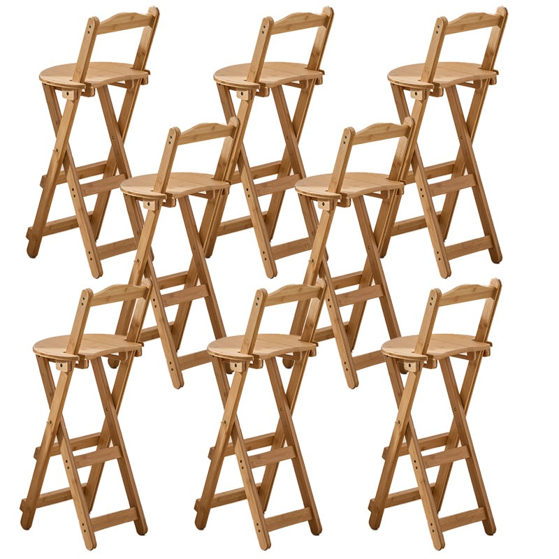 Contemporary Home Folding Stool Matte Finish Bamboo Barstool