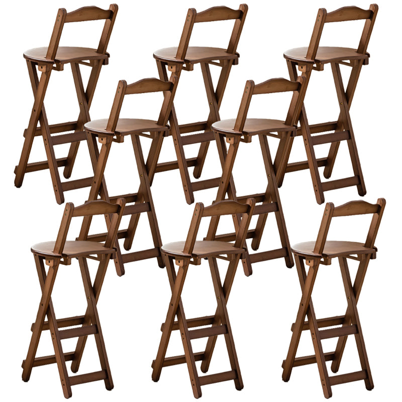 Contemporary Home Folding Stool Matte Finish Bamboo Barstool