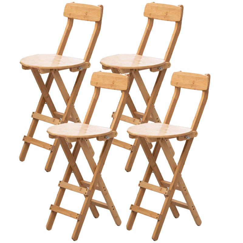 Contemporary Home Folding Stool Matte Finish Bamboo Barstool