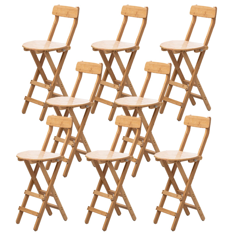 Contemporary Home Folding Stool Matte Finish Bamboo Barstool