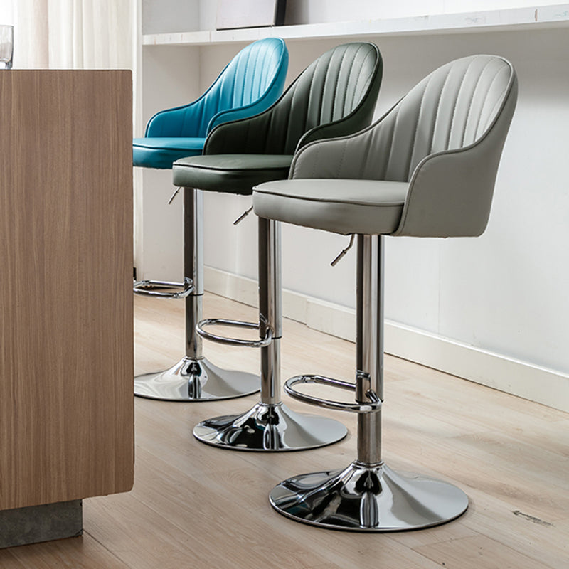 Modern Home Leather Barstool Swivel Adjustable Height Stools