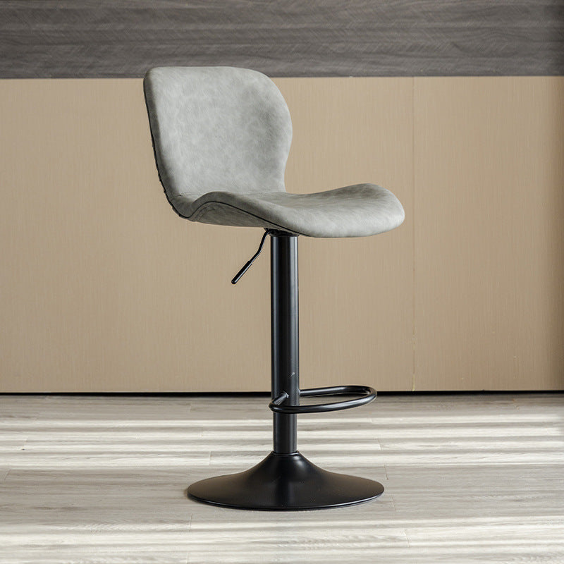 Contemporary Adjustable Height Stool Reception Leather Barstool