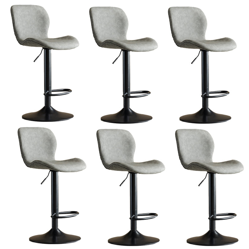 Contemporary Adjustable Height Stool Reception Leather Barstool