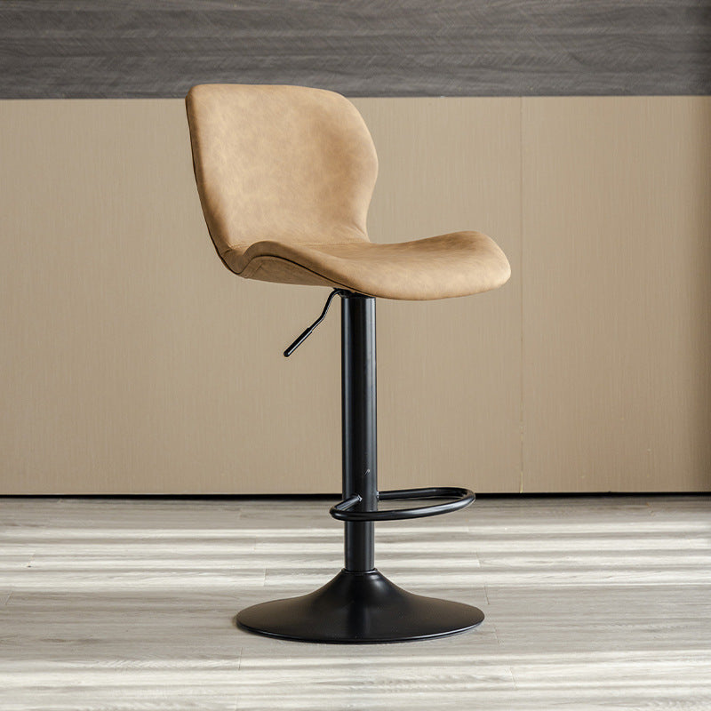 Contemporary Adjustable Height Stool Reception Leather Barstool