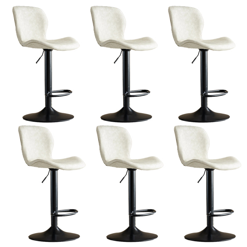 Contemporary Adjustable Height Stool Reception Leather Barstool