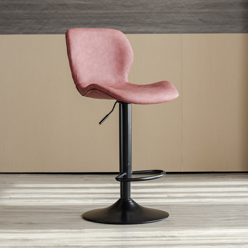 Contemporary Adjustable Height Stool Reception Leather Barstool