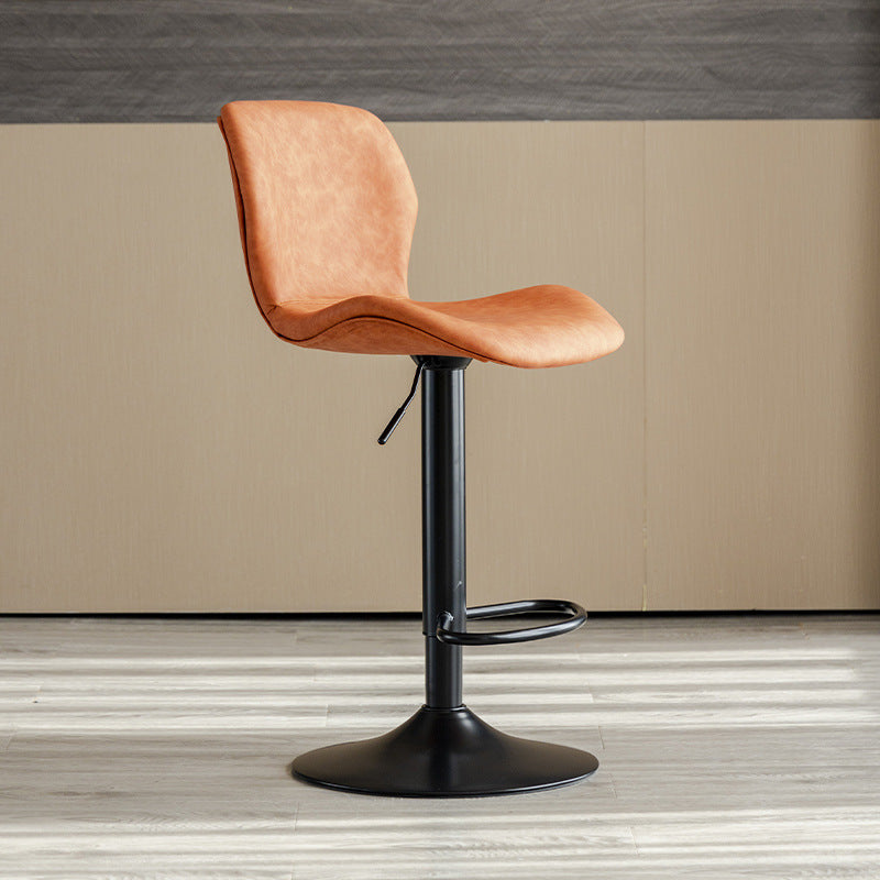 Contemporary Adjustable Height Stool Reception Leather Barstool