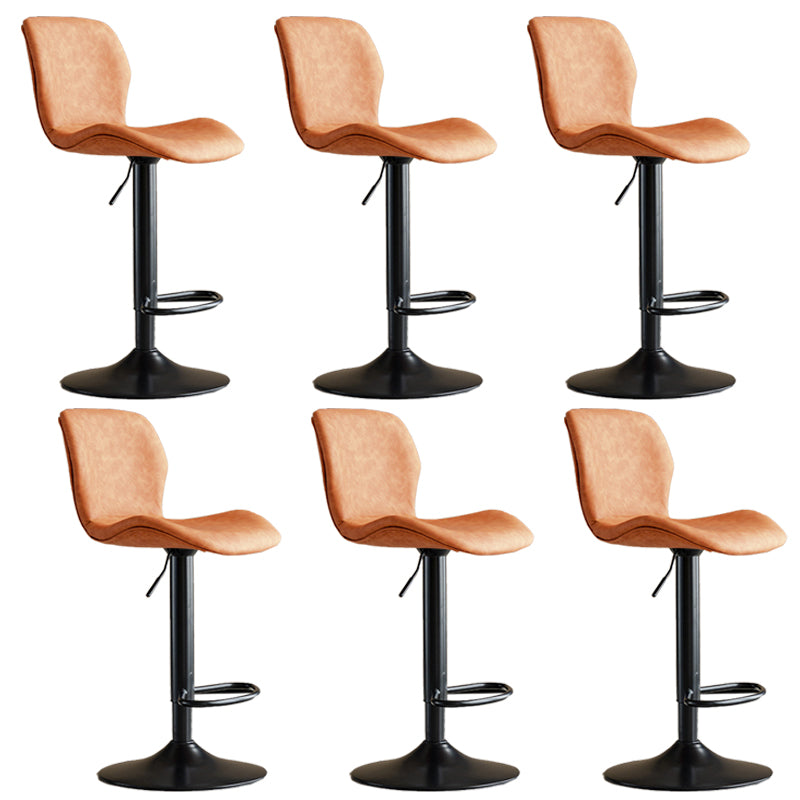 Contemporary Adjustable Height Stool Reception Leather Barstool