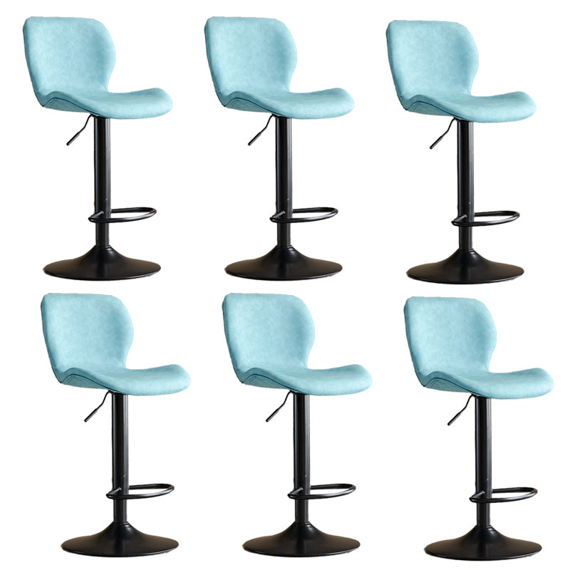 Contemporary Adjustable Height Stool Reception Leather Barstool