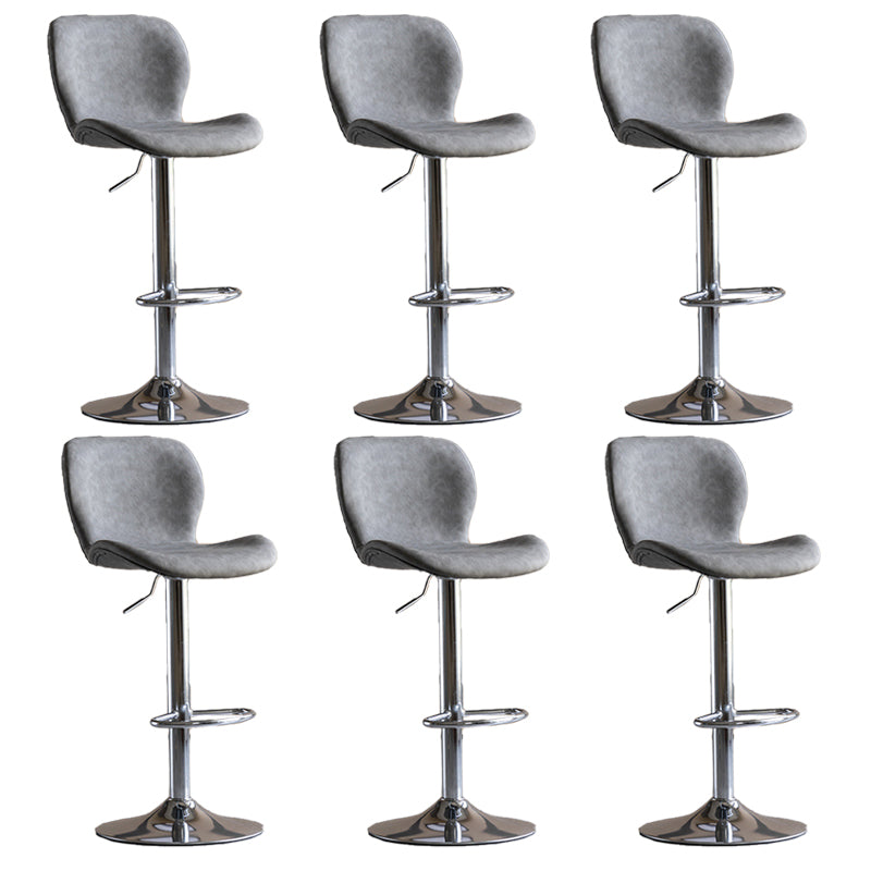 Contemporary Adjustable Height Stool Reception Leather Barstool