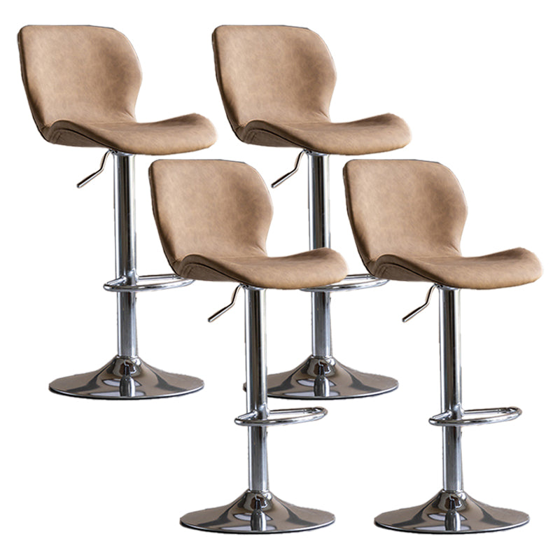 Contemporary Adjustable Height Stool Reception Leather Barstool
