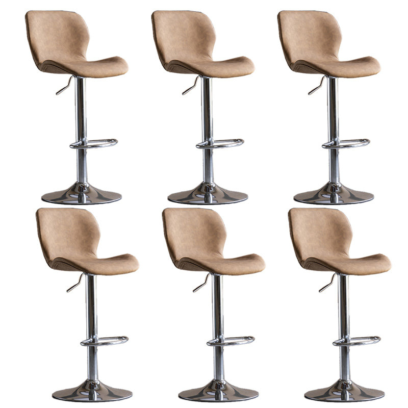 Contemporary Adjustable Height Stool Reception Leather Barstool