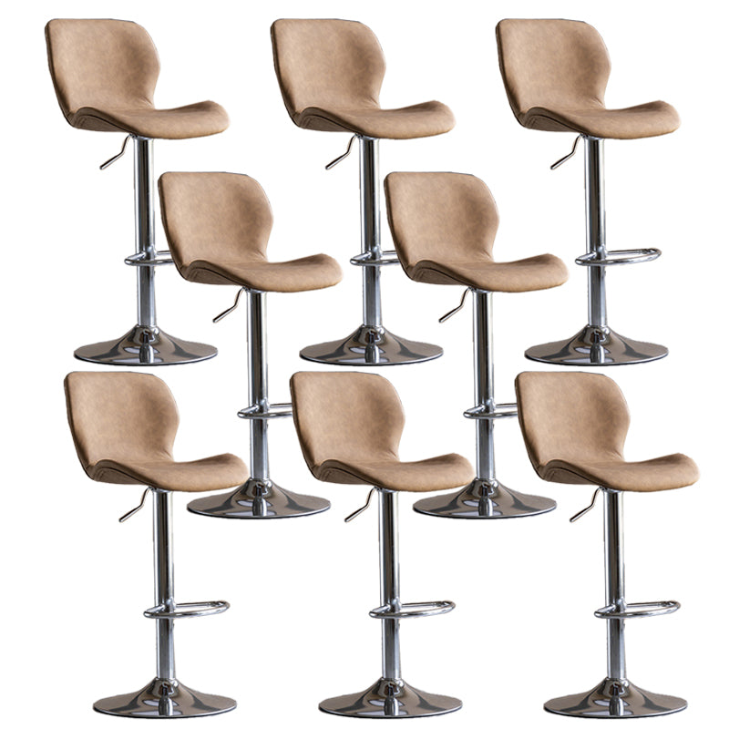 Contemporary Adjustable Height Stool Reception Leather Barstool
