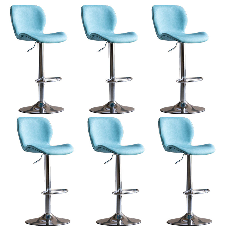 Contemporary Adjustable Height Stool Reception Leather Barstool