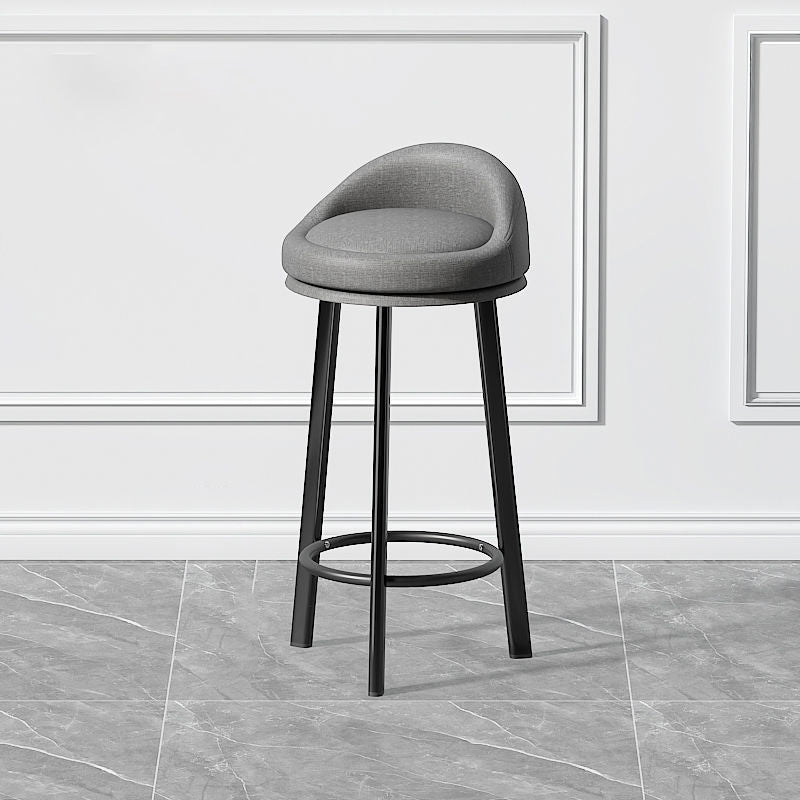 Contemporary Swivel Barstool Matte Finish Upholstered Bar Stools