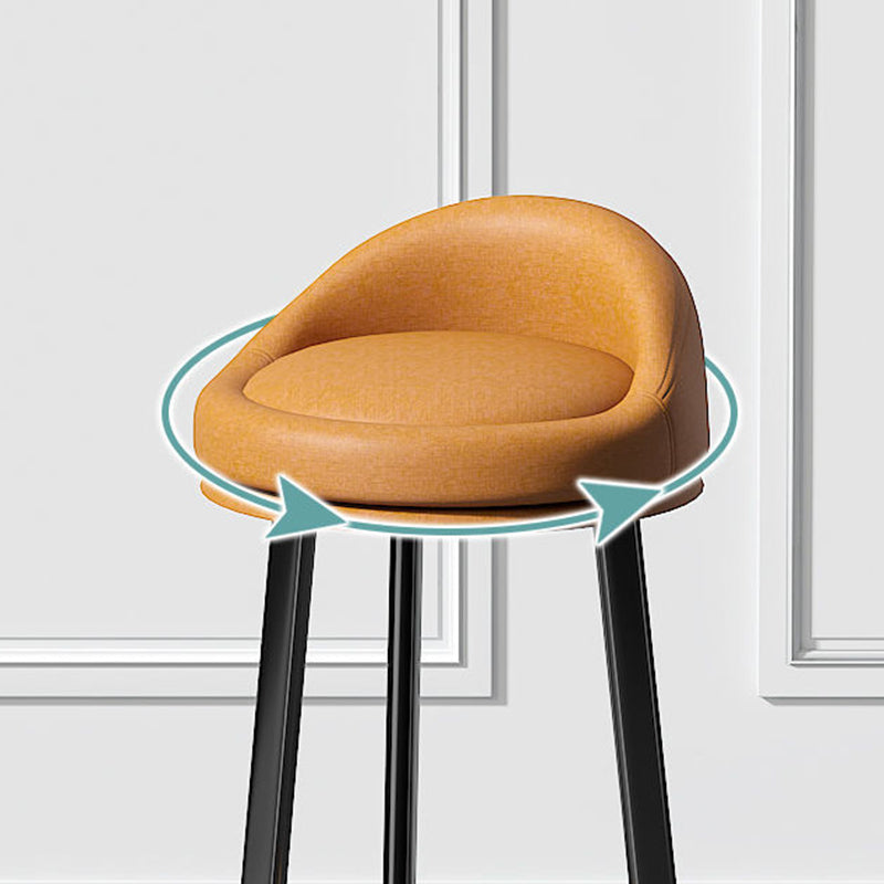 Contemporary Swivel Barstool Matte Finish Upholstered Bar Stools