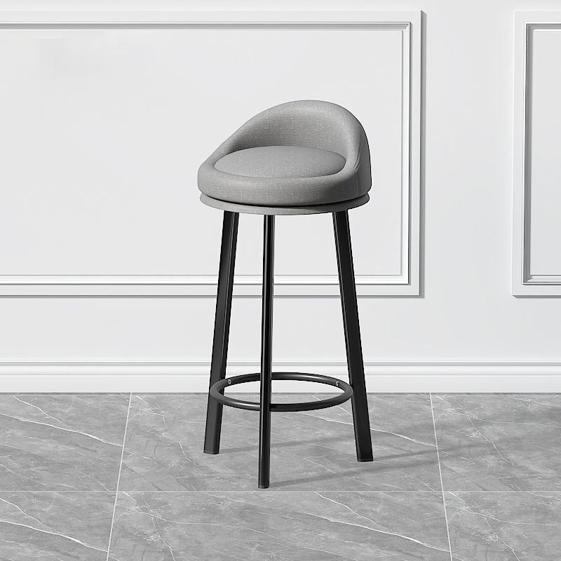 Contemporary Swivel Barstool Matte Finish Upholstered Bar Stools