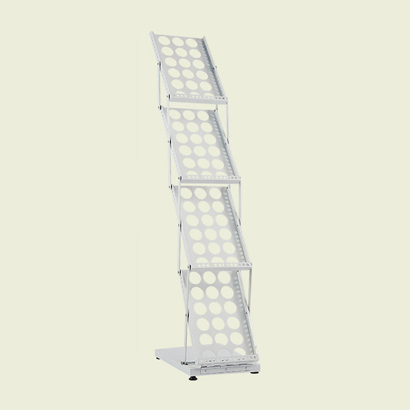 Metal Closed Back Shelf Bookcase Contemporary Folding Book Shelf