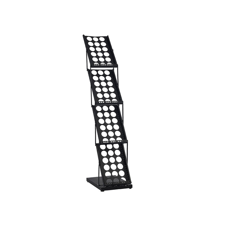 Metal Closed Back Shelf Bookcase Contemporary Folding Book Shelf
