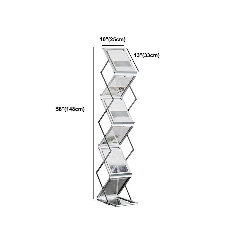 Metal Closed Back Shelf Bookcase Contemporary Folding Book Shelf