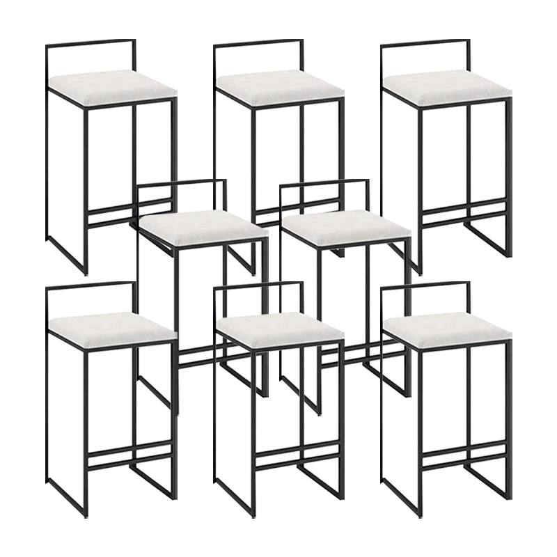 Industrial Square Upholstered Counter Stool Armless Bar Chair with Metal Footrest