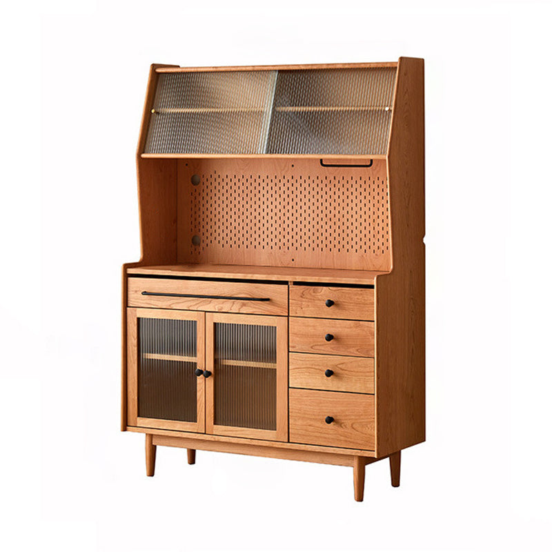 69"H Hutch Cabinet Modern Glass Door Dining Hutch for Kitchen