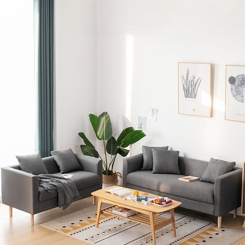 Linen Sofa Tuxedo Arm Tight Back 23.62" Wide Sofa for 3 people
