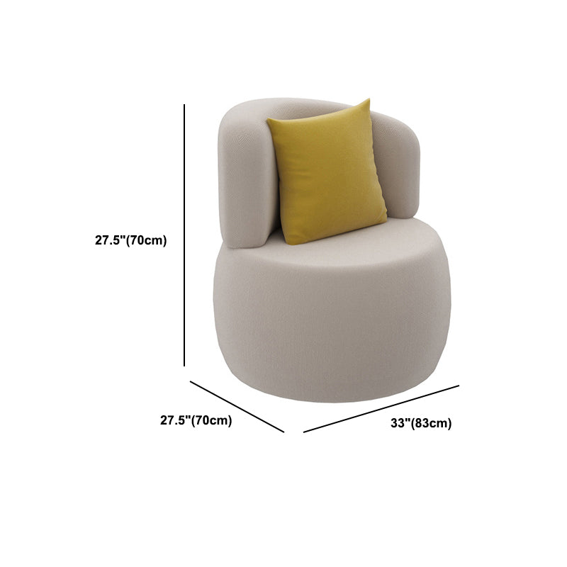 Beige/Grey Faux Leather Sofa Sloped Arm Sofa with Bolster Pillows