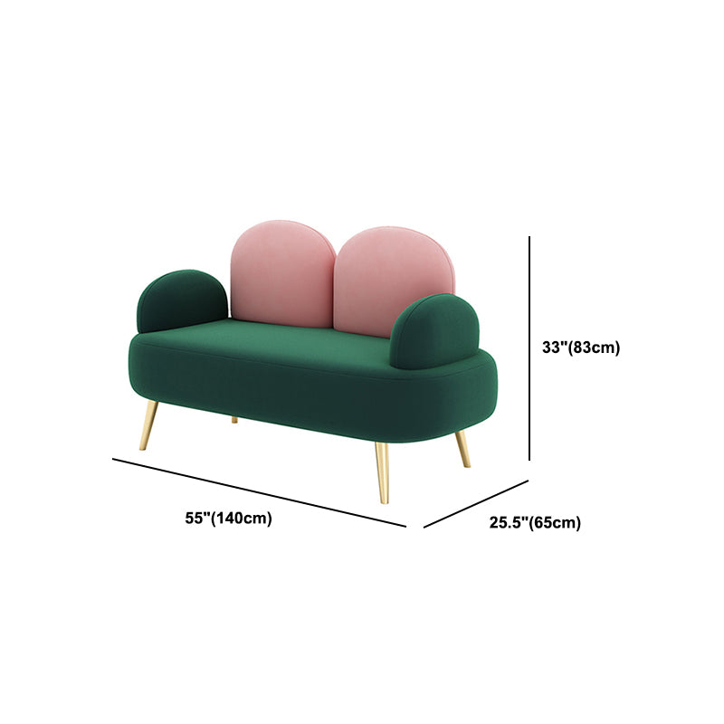 Contemporary Curved Sofa 32.67" High Statement Sofa in Green