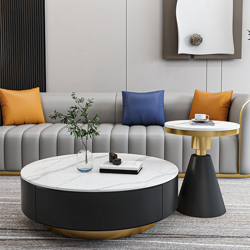 Tuxedo Arm Sofa in Grey/Blue Faux Leather Sofa with Metal Accent