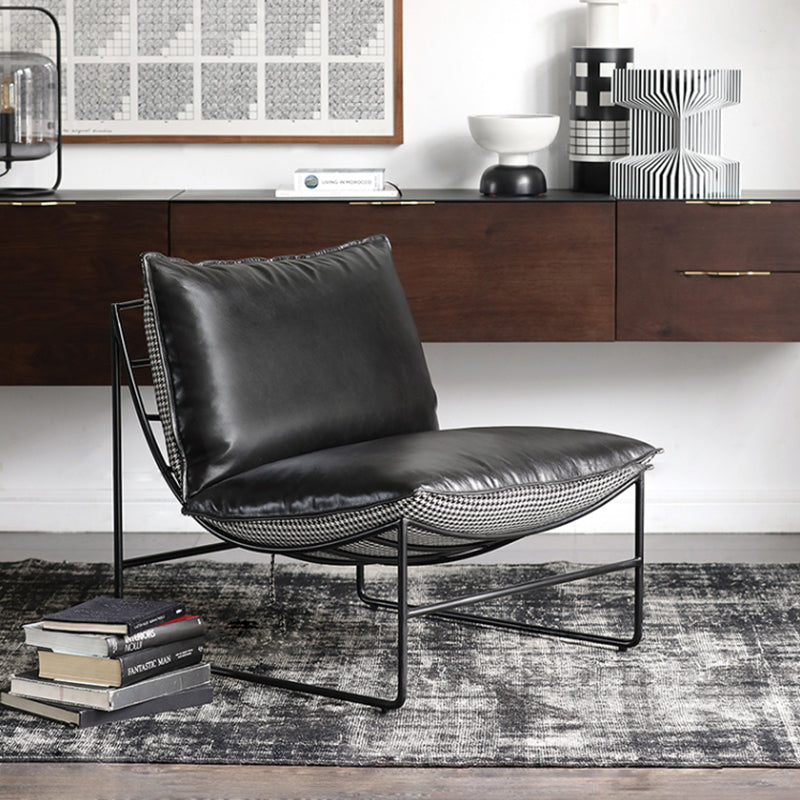 Contemporary Faux Leather Armless with Pillow Pillow Back Parsons Chair