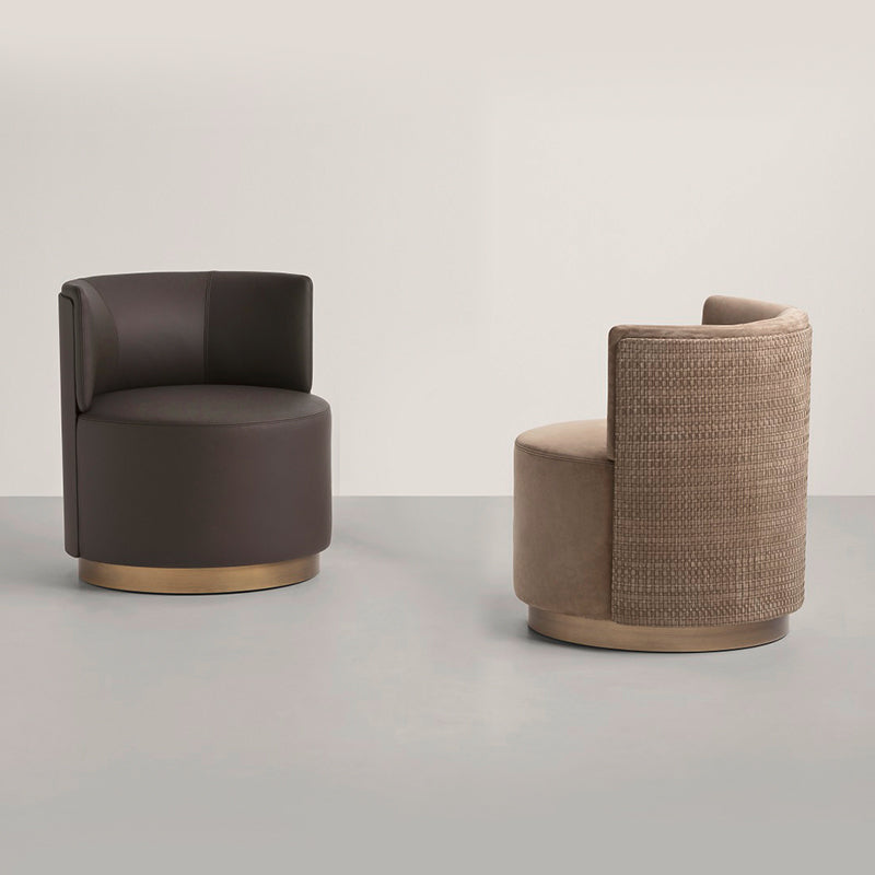 Contemporary Armless Chair with Gold Tone Legs Fixed Back Accent Chair