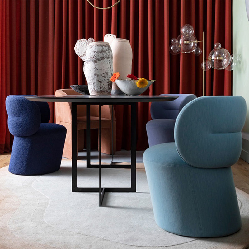Nordic Style with Fabric Seat Armless Fixed Back Parsons Chair