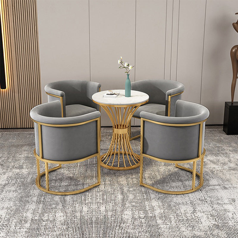 Nordic Arms Included with Goldtone Legs Fixed Back Accent Armchair