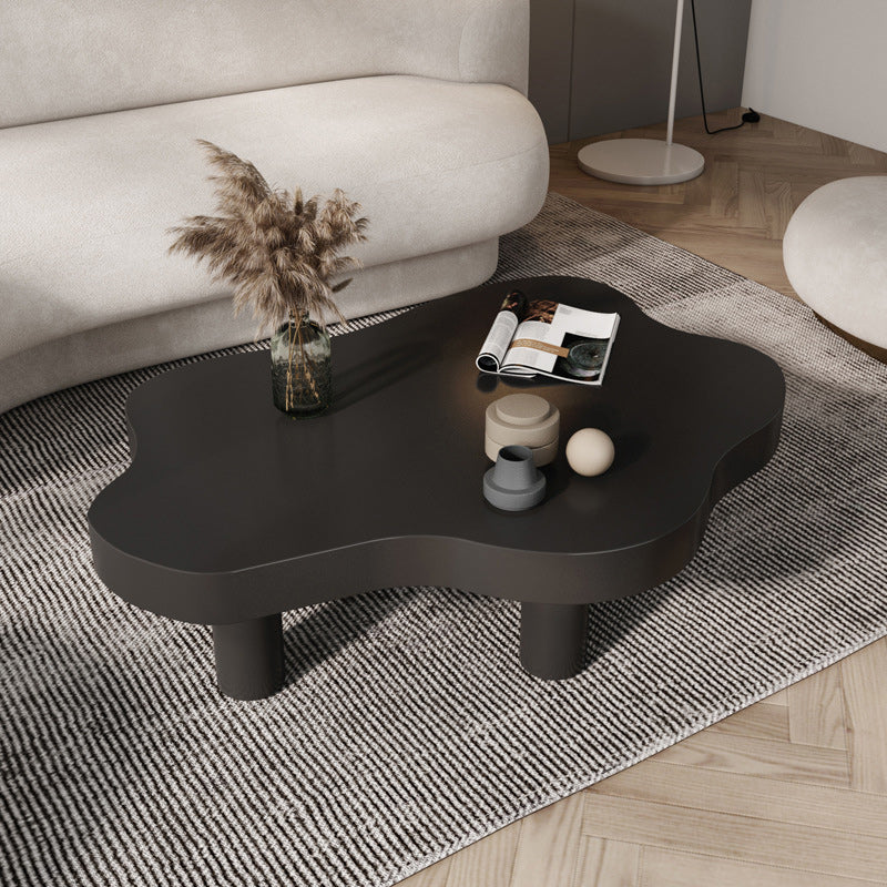 Free Form Solid Wood Coffee Table Set with 3 Legs Cocktail Table