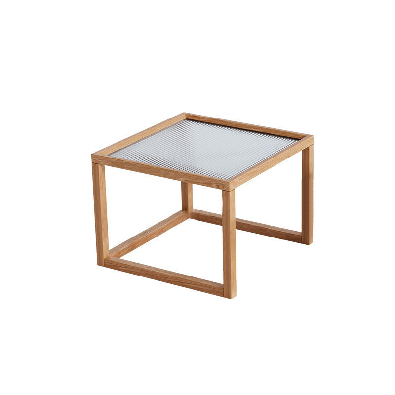 Modern Frame Coffee Table Square Glass Top Coffee Cocktail Table for Living Room