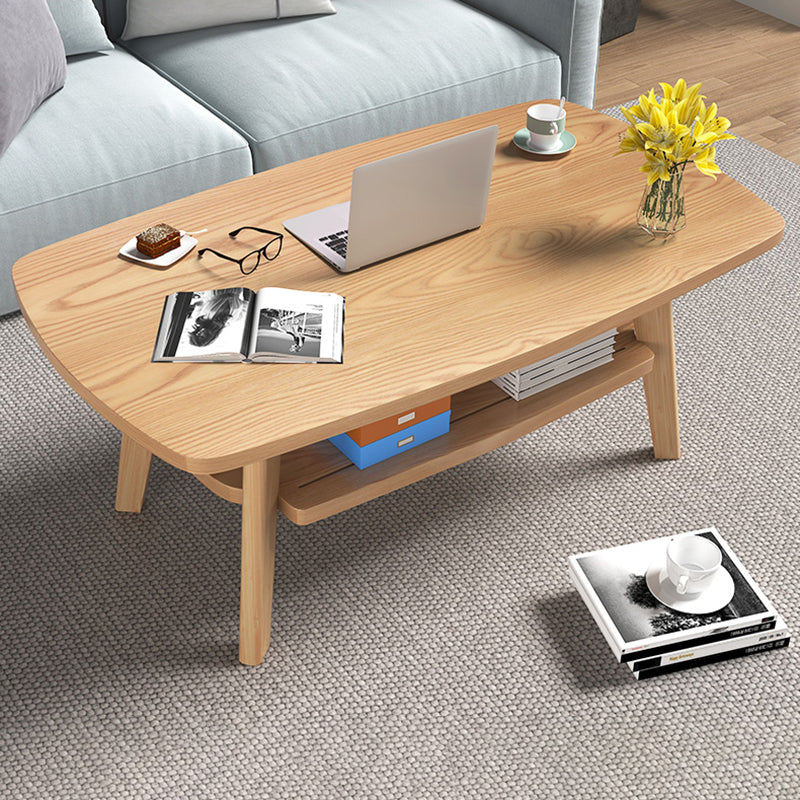 17.72" Tall Scandinavian Style Coffee Cocktail Table Wooden Coffee Table